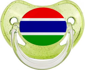 Gambia bandera verde piruleta fisiológica con lentejuelas