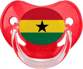 Bandera de suceto fisiológico de lentejuelas rojas de Ghana