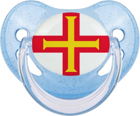 Bandera de suceto de lentejuelas azules de Guernsey