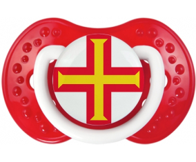 Bandera tetina de Guernsey lovi dynamic clásico blanco-rojo