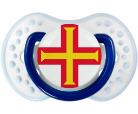 Bandera tetina de Guernsey lovi dynamic clásico azul marino-blanco-azul