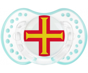Bandera tetina de Guernsey lovi dynamic clásico retro-laguna blanca