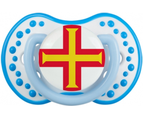 Bandera tetina de Guernsey lovi dynamic fosforescente azul-blanco