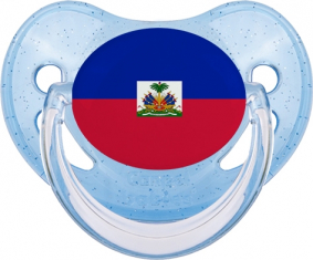 Suceto fisiológico azul bandera de Haití con lentejuelas