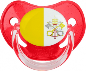 Bandera de la Santa Sede Piruleta Fisiológica Roja con lentejuelas