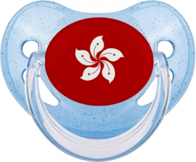 Suceto fisiológico azul bandera de Hong Kong con lentejuelas