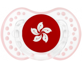 Bandera tetina de Hong Kong lovi dynamic clásico retro-blanco-rosa-tierno