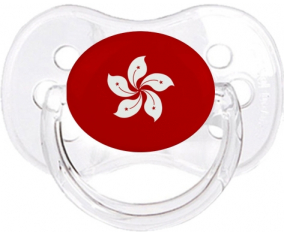 Piruleta de cereza transparente clásica de la bandera de Hong Kong