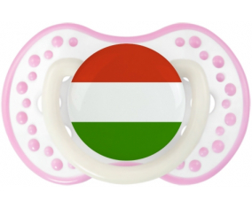 Bandera húngara Lollipop lovi dynamic fosforescente blanco-rosa