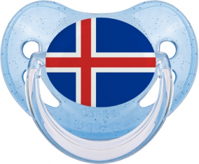 Bandera piruleta fisiológica de lentejuelas azules de Islandia