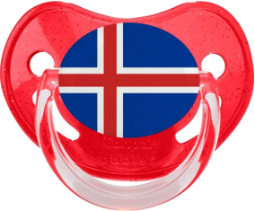 Bandera de brillo de piruleta fisiológica roja de Islandia