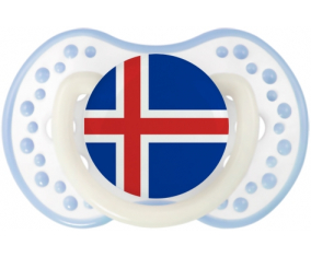 Bandera de Islandia lovi dynamic clásico cian blanco