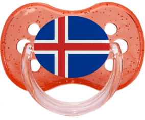 Bandera de Islandia Tetine Rojo Lentejuelas