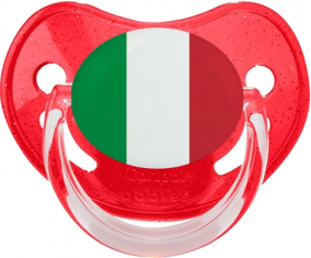 Italia bandera piruleta fisiológica roja con lentejuelas