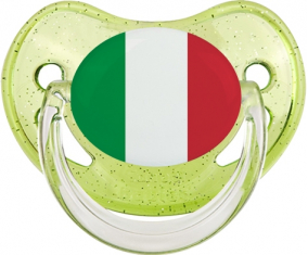 Italia bandera piruleta fisiológica verde con lentejuelas
