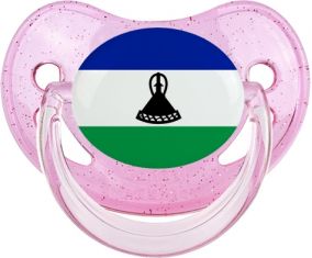 Lesotho Dragon Dragon Bandera Brillo Rosa