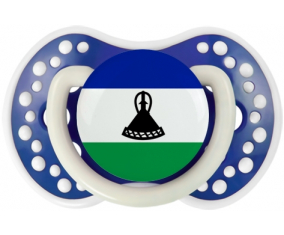 La bandera tetina de Lesotho lovi dynamic azul marino fosforescente