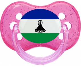 Lesotho Bandera Cereza Lollipop Rosa lentejuelas