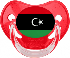 Bandera libia Piruleta Fisiológica Roja con Lentejuelas