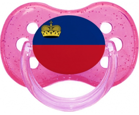 Liechtenstein Bandera chupa cereza brillo rosa