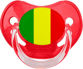 Mali bandera piruleta fisiológica roja con lentejuelas