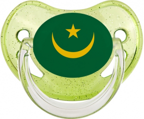 Bandera Mauritania Piruleta Fisiológica Verde con lentejuelas