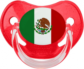 Bandera de México Piruleta Fisiológica Roja con Lentejuelas