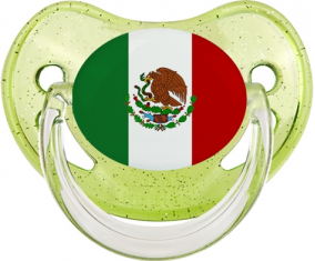 Bandera de México Piruleta Fisiológica Verde con Lentejuelas
