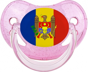 Bandera Moldavia Fisiológica Lollipop Rosa lentejuelas