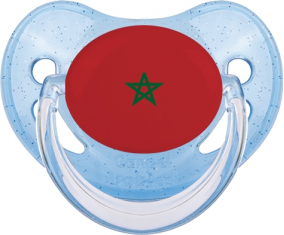Marruecos bandera azul piruleta fisiológica con lentejuelas