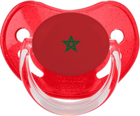 Marruecos bandera piruleta fisiológica roja con lentejuelas