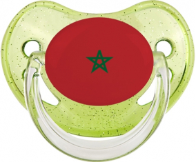 Marruecos bandera piruleta fisiológica verde con lentejuelas