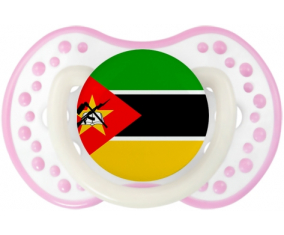 La bandera de Sucete de Mozambique lovi dynamic de color blanco-rosa fosforescente