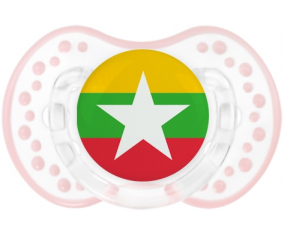 Bandera tetina de Myanmar lovi dynamic clásico retro-blanco-rosa-tierno