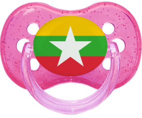 Bandera de Myanmar Cereza Lollipop Rosa lentejuelas