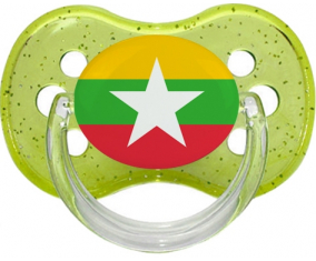 Bandera de Myanmar verde cereza brillante piruleta