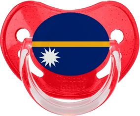 Nauru Bandera Rojo Piruleta Fisiológica con Lentejuelas