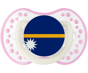 Bandera de Nauru lovi dynamic fosforescente blanco-rosa