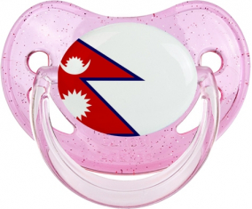 Bandera de Nepal Rosa de brillo tetino fisiológico