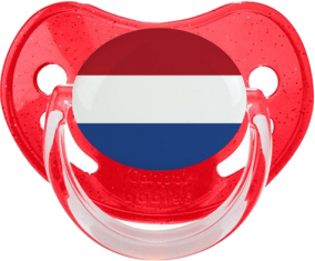 Suceto fisiológico rojo bandera holandesa con lentejuelas