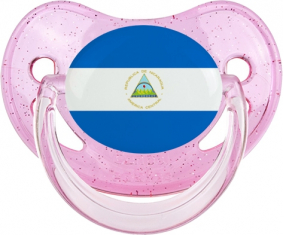 Bandera rosa de lentejuelas tetinas de Nicaragua