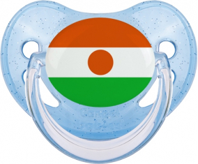 Bandera de suceto fisiológico de lentejuelas azules de Níger