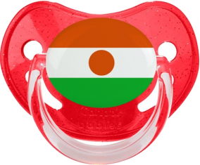 Bandera de suceto fisiológico de lentejuelas rojas de Níger