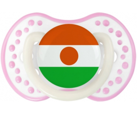Bandera tetina de Níger lovi dynamic fosforescente blanco-rosa