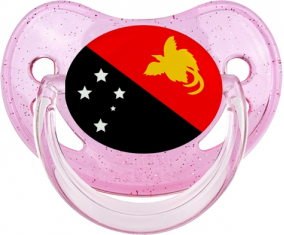 Papúa Nueva Guinea Dragón Dragón Bandera Brillada Rosa