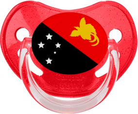 Papúa Nueva Guinea Bandera Suceto Fisiológico Rojo con lentejuelas