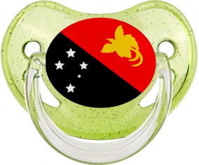 Papúa Nueva Guinea Dragón Bandera Verde Lentejuelas