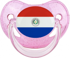 Bandera paraguaya Physiological Lollipop Rosa lentejuelas