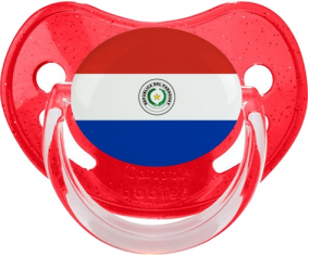 Paraguay abandera piruleta fisiológica roja con lentejuelas
