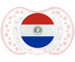 Bandera lollipop paraguaya lovi dynamic clásico retro-blanco-rosa-tierno